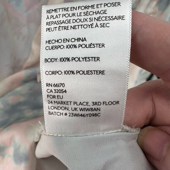 Kimchi Blue Tie-Dye Marble Above Knee Dress WMNS S Vneck Overlay Keyhole Straps - Picture 9 of 10